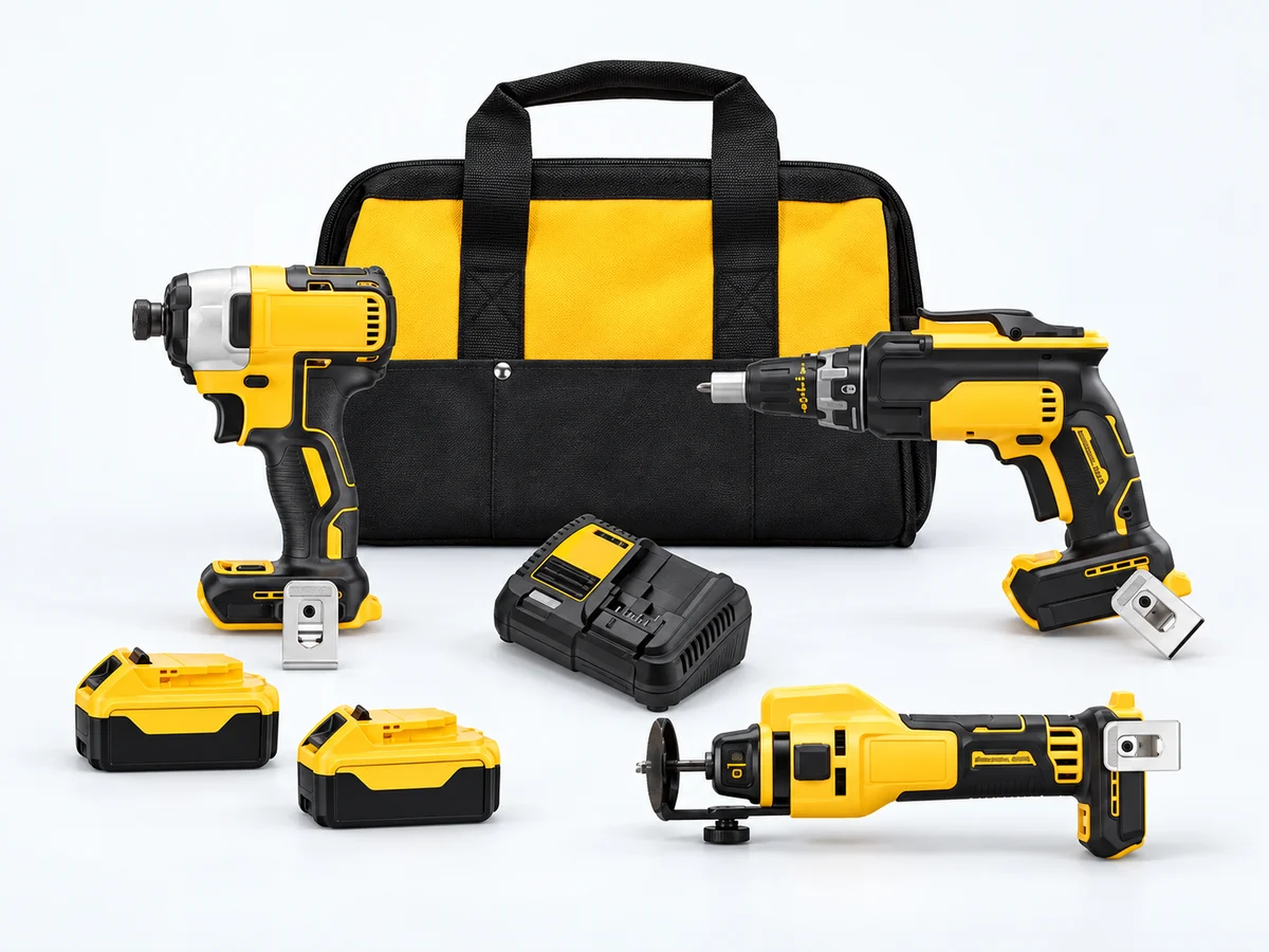 Kit profissional de ferramentas elétricas com baterias, carregador e bolsa
