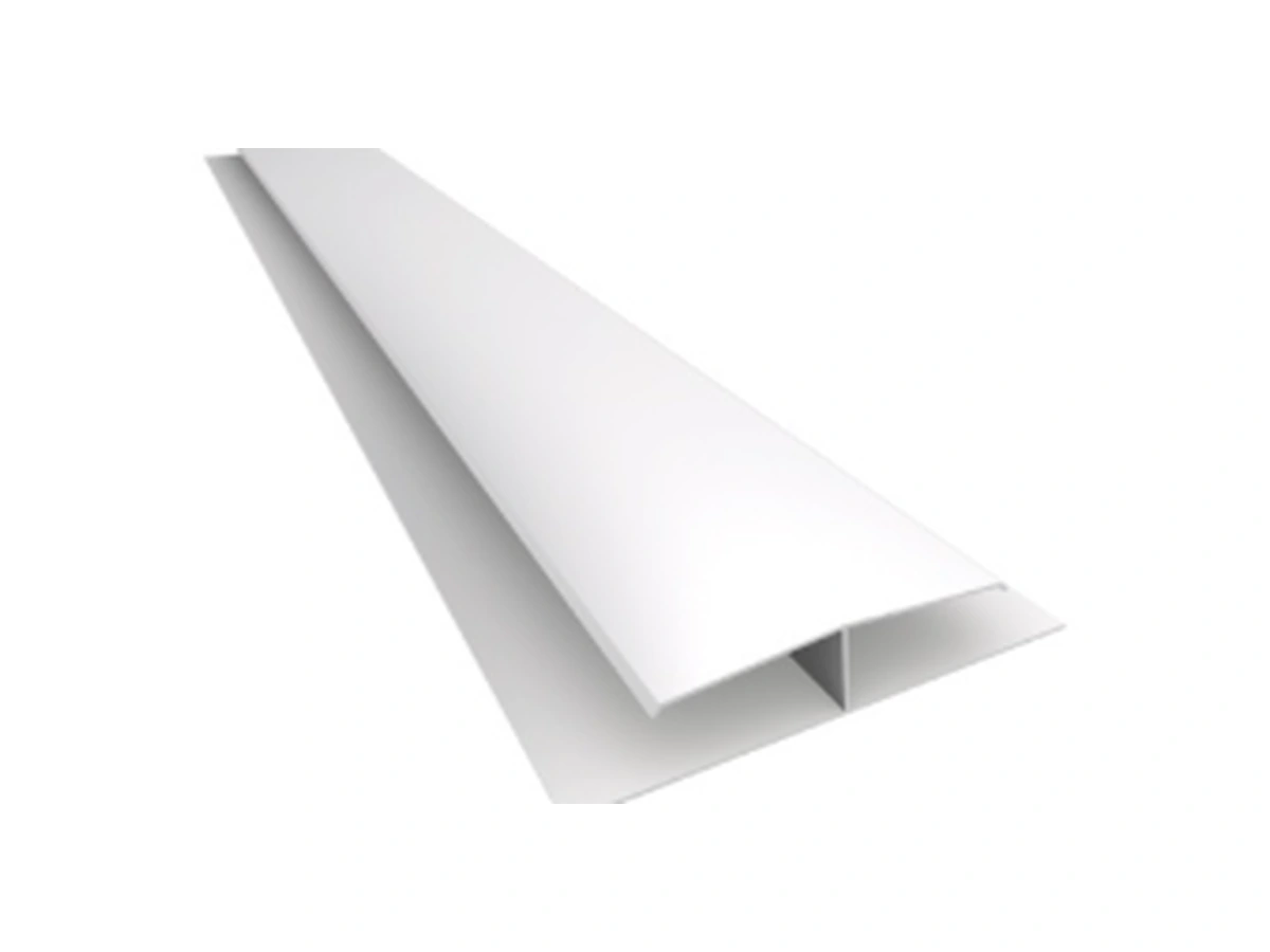 Perfil de emenda rígida branco para forro PVC, na foto original da loja