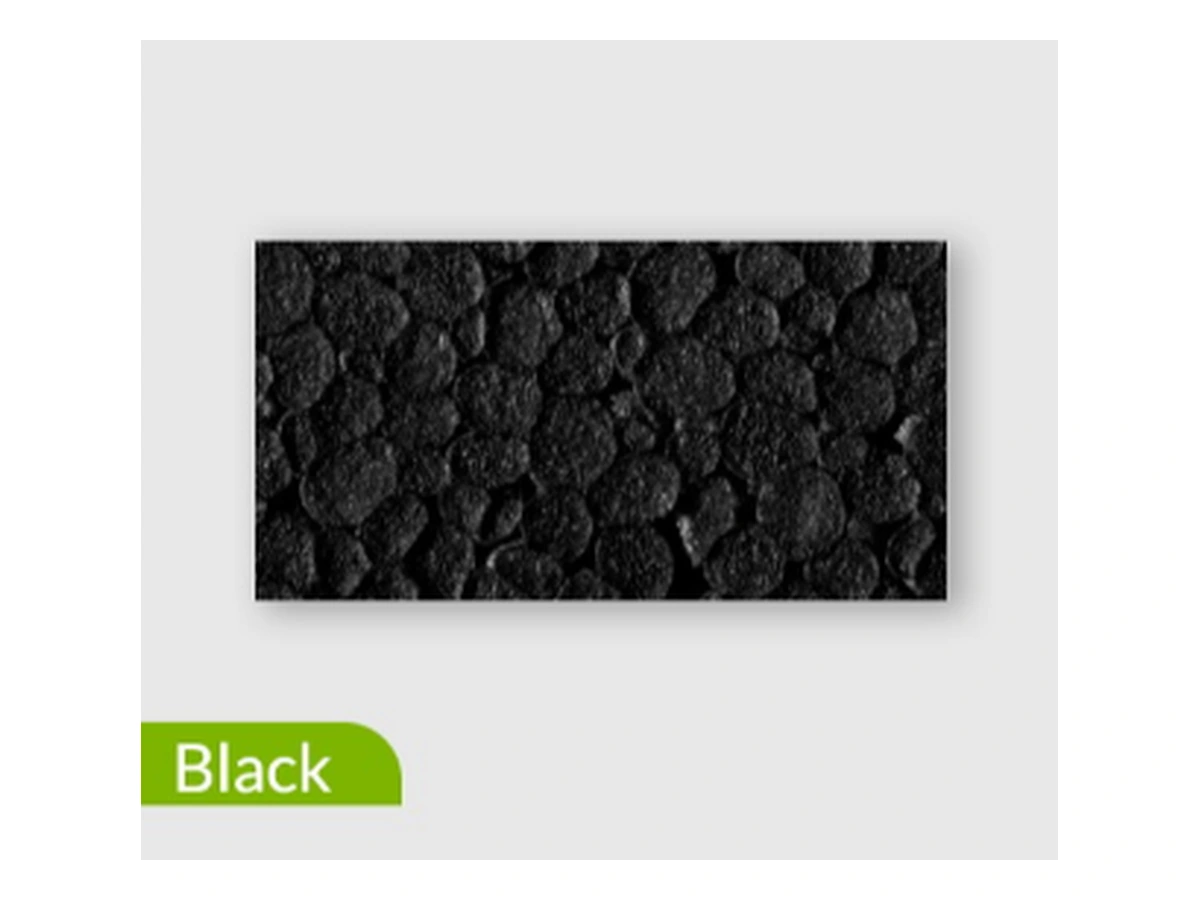 Placa de forro de isopor preta com textura Black e etiqueta original